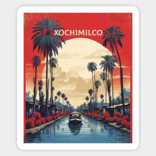 Xochimilco Mexico Vintage Poster Tourism Sticker